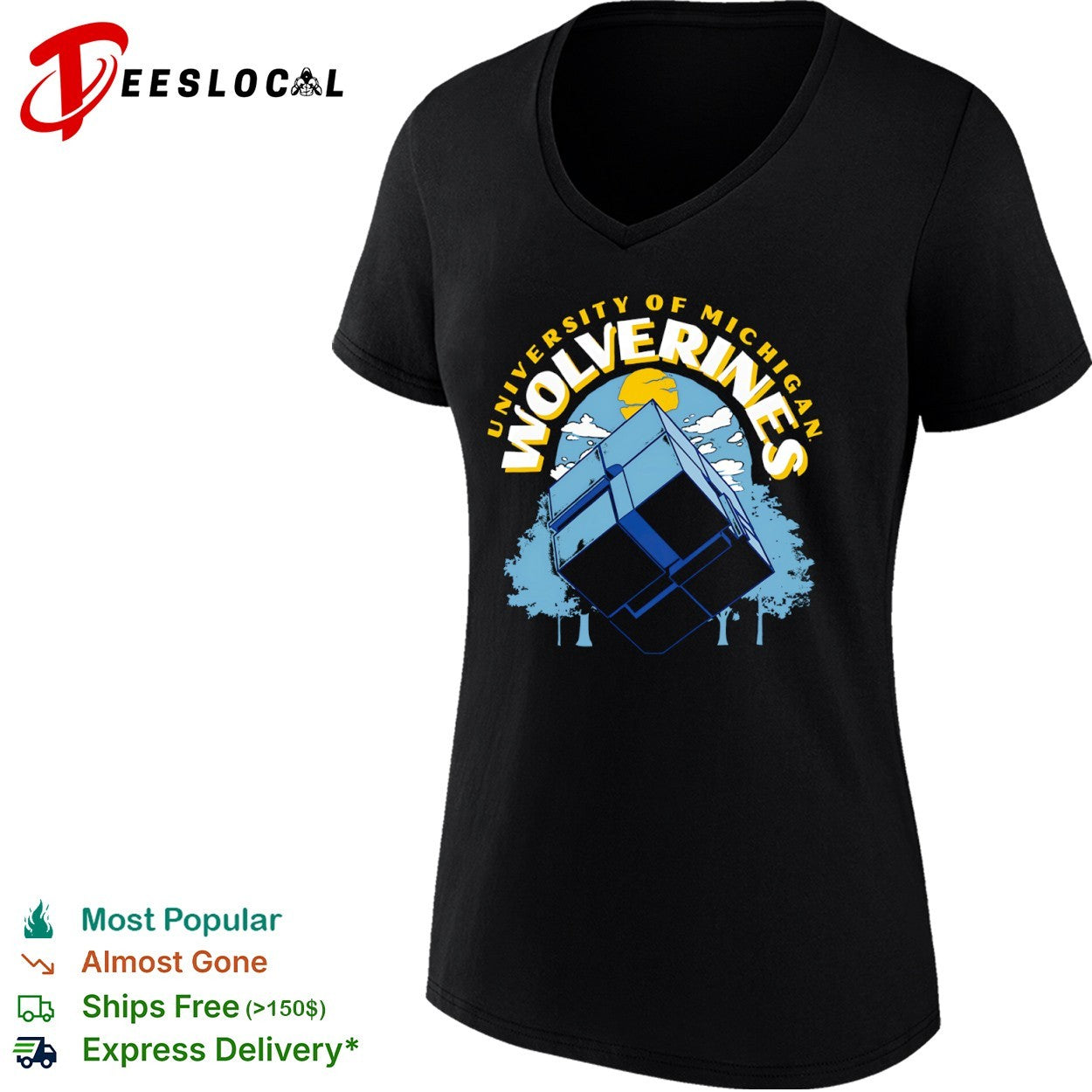 University of Michigan Wolverines Rubiks Cube Cube Puzzle Logic Theory Art shirt