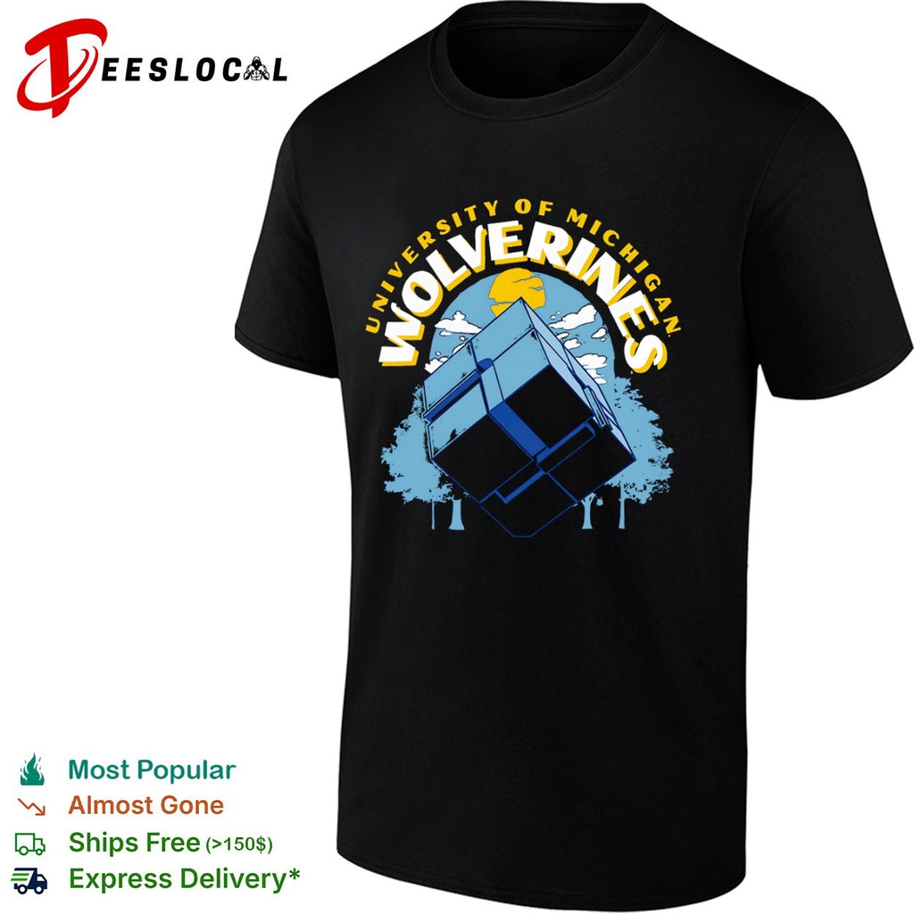 University of Michigan Wolverines Rubiks Cube Cube Puzzle Logic Theory Art shirt