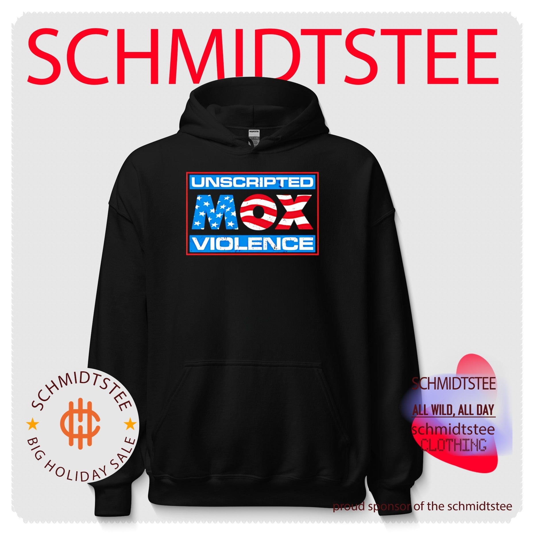 Unscripted MOX violence USA flag shirt