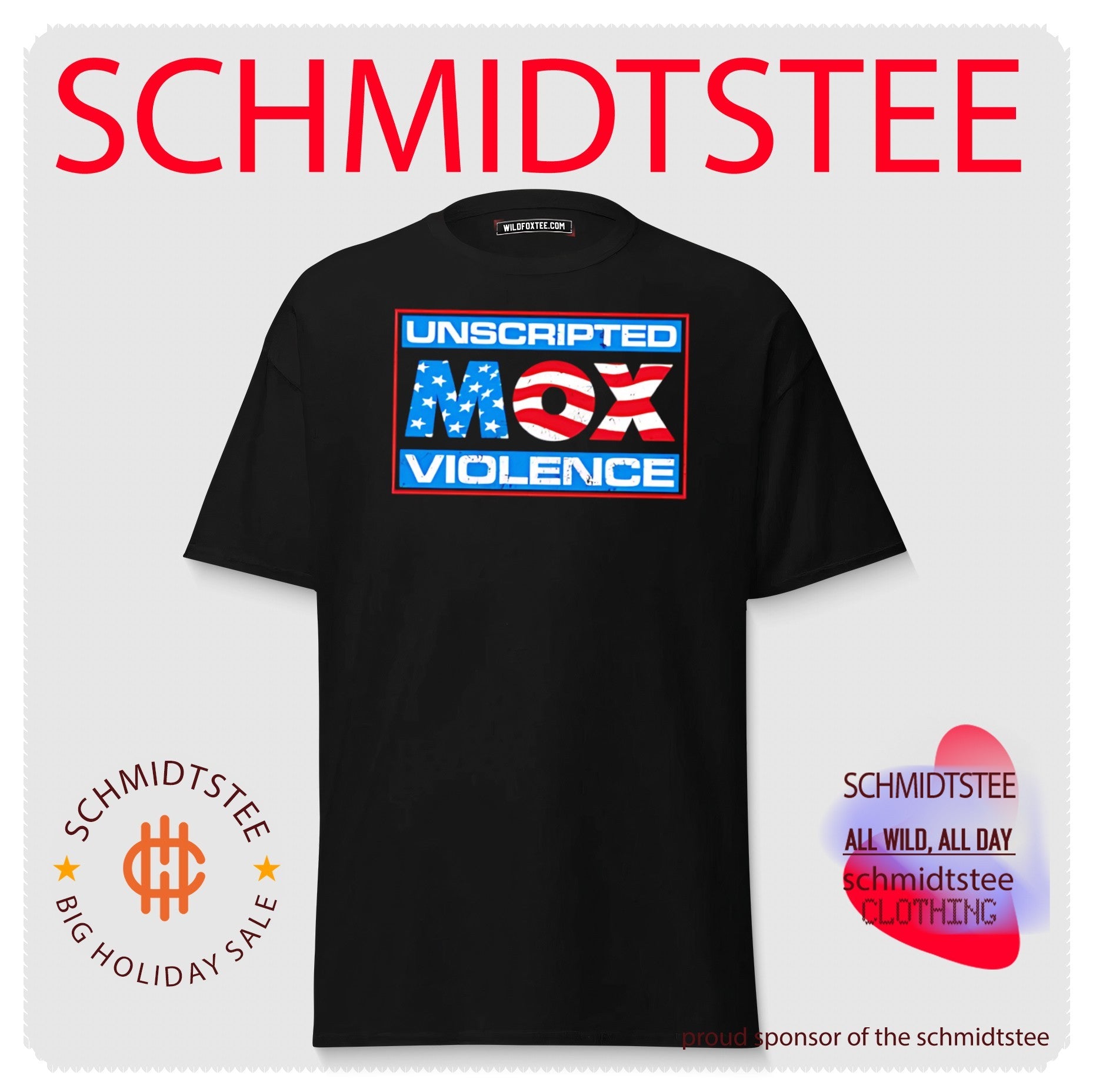 Unscripted MOX violence USA flag shirt