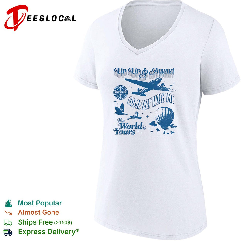 Up up and away vintage airplane travel shirt