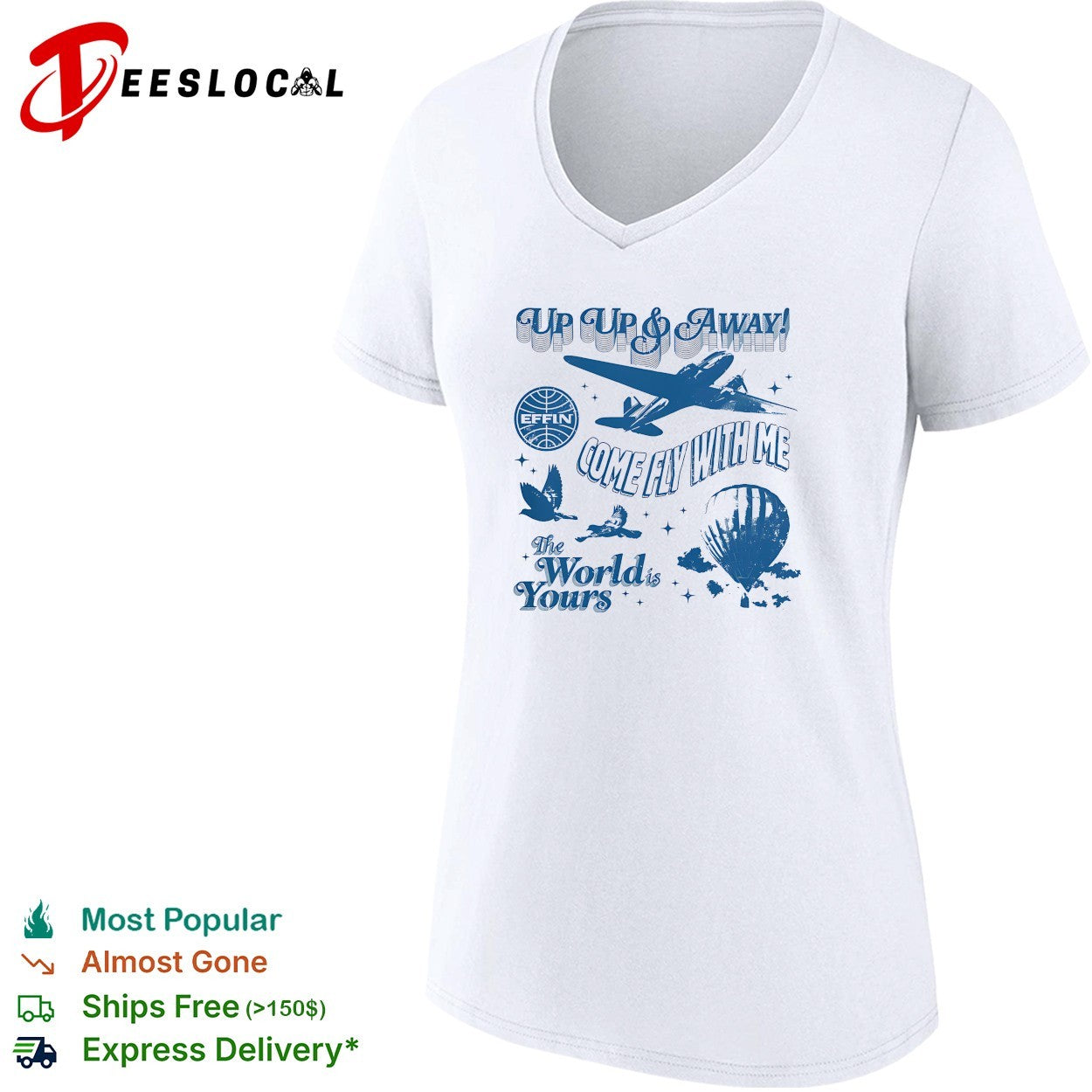 Up up and away vintage airplane travel shirt