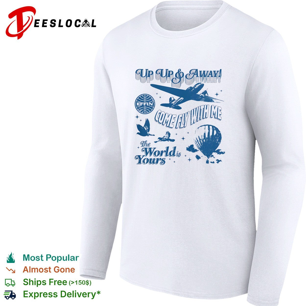 Up up and away vintage airplane travel shirt