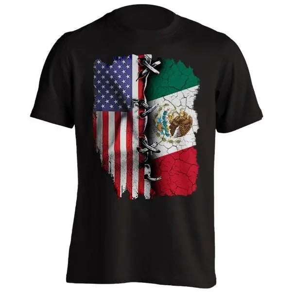 Usa Mexico Flag Short-Sleeve Unisex T-Shirt Patriotic United States America Latin America New Tees made in usa Hoodie...