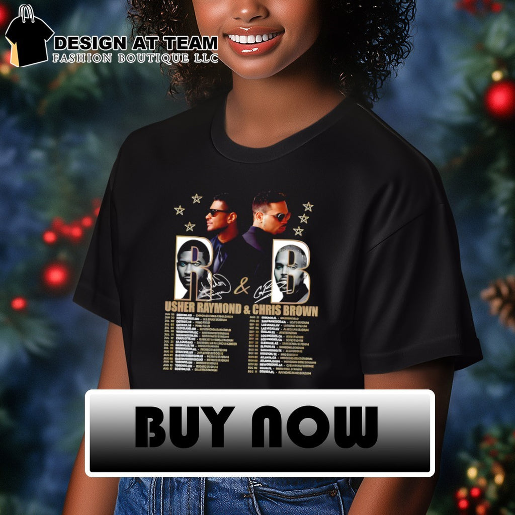 Usher Raymond Chris Brown music stars tour schedule R and B concert shirt