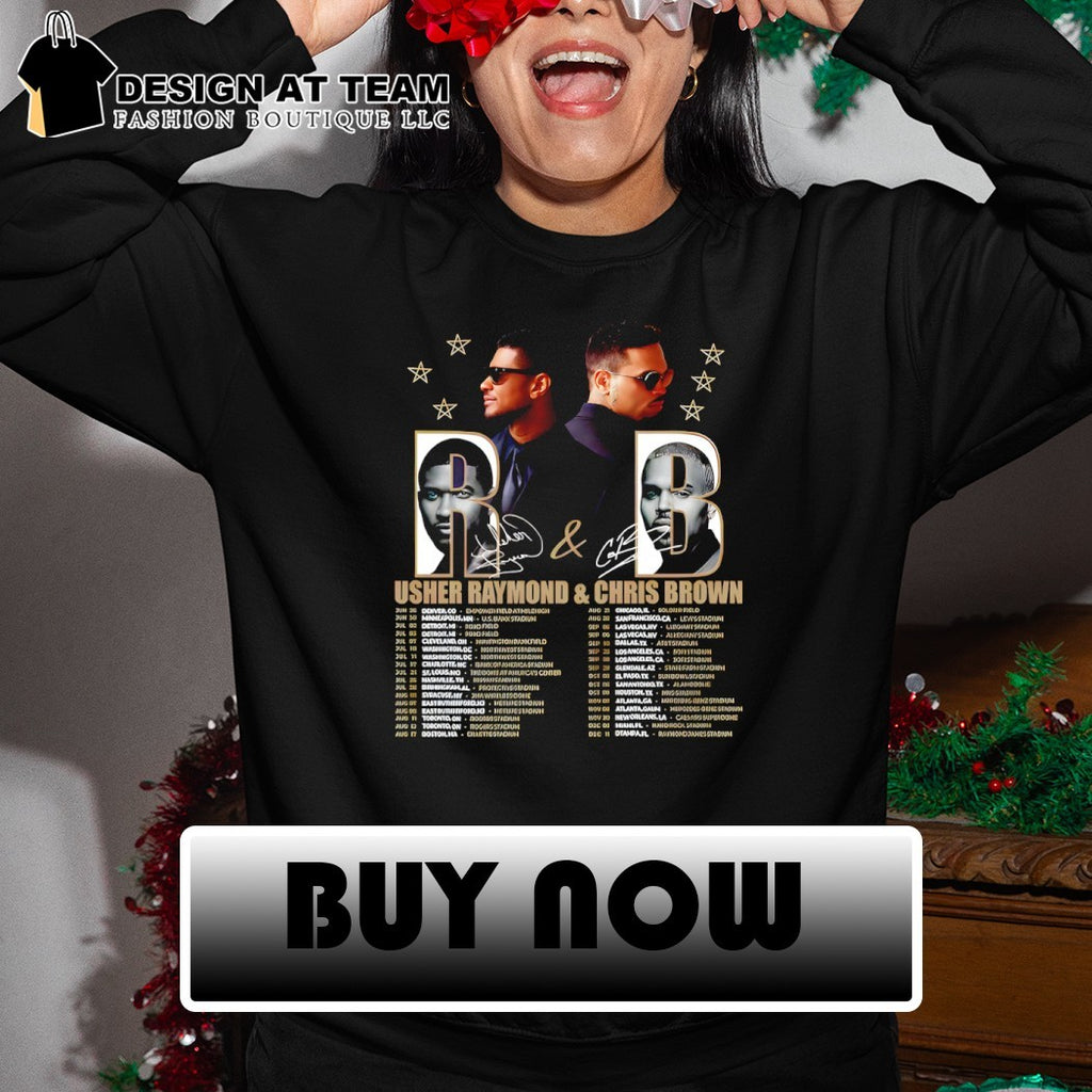 Usher Raymond Chris Brown music stars tour schedule R and B concert shirt