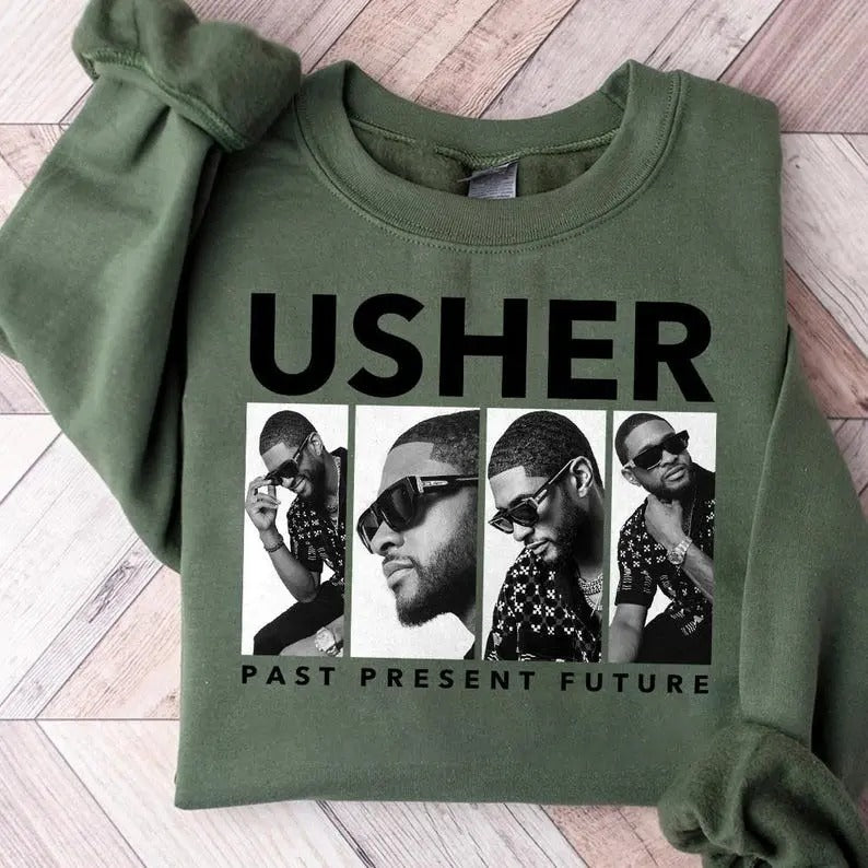 Usher World Tour Past Present Future World Tour Usher Usher Fan Usher Concert Casual Menswear Shirt Hoodie Sweatshirt