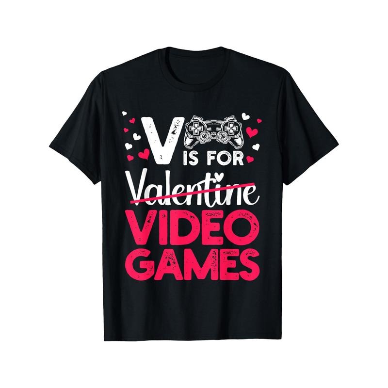 V is for Valentine Video Games Men's T-Shirt