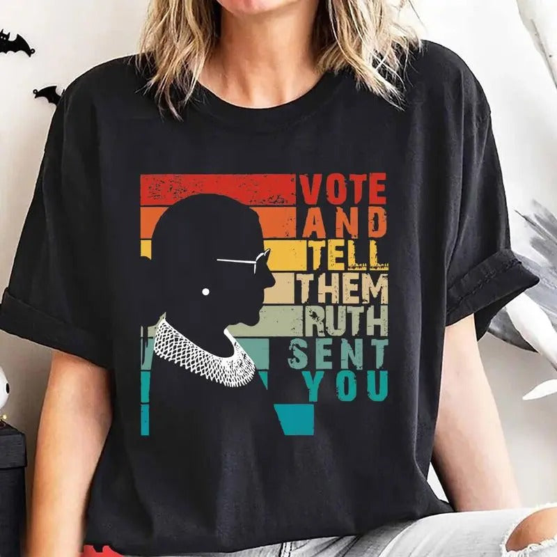 VOTE Ruth Bader Ginsburg Activism Shirt Top Sweatshirt Womenswear Hoodie | PrintMintTees.com