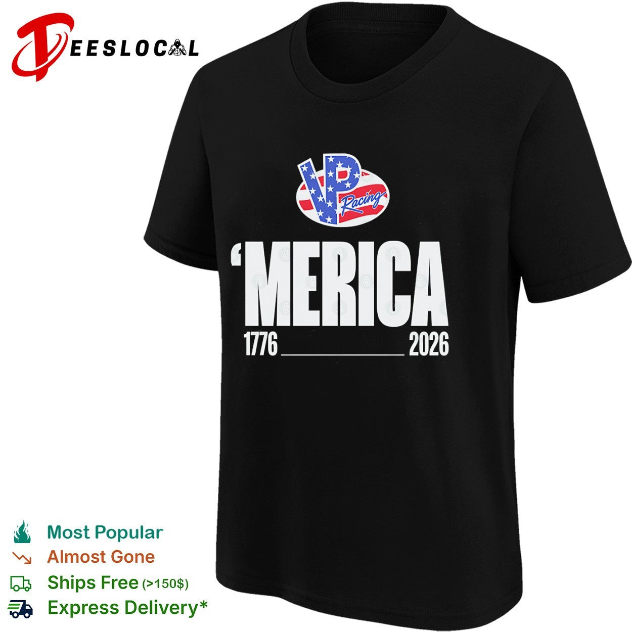 VP Racing ‘Merica 1776 2026 Patriotic Logo American Flag Inspired Racing shirt