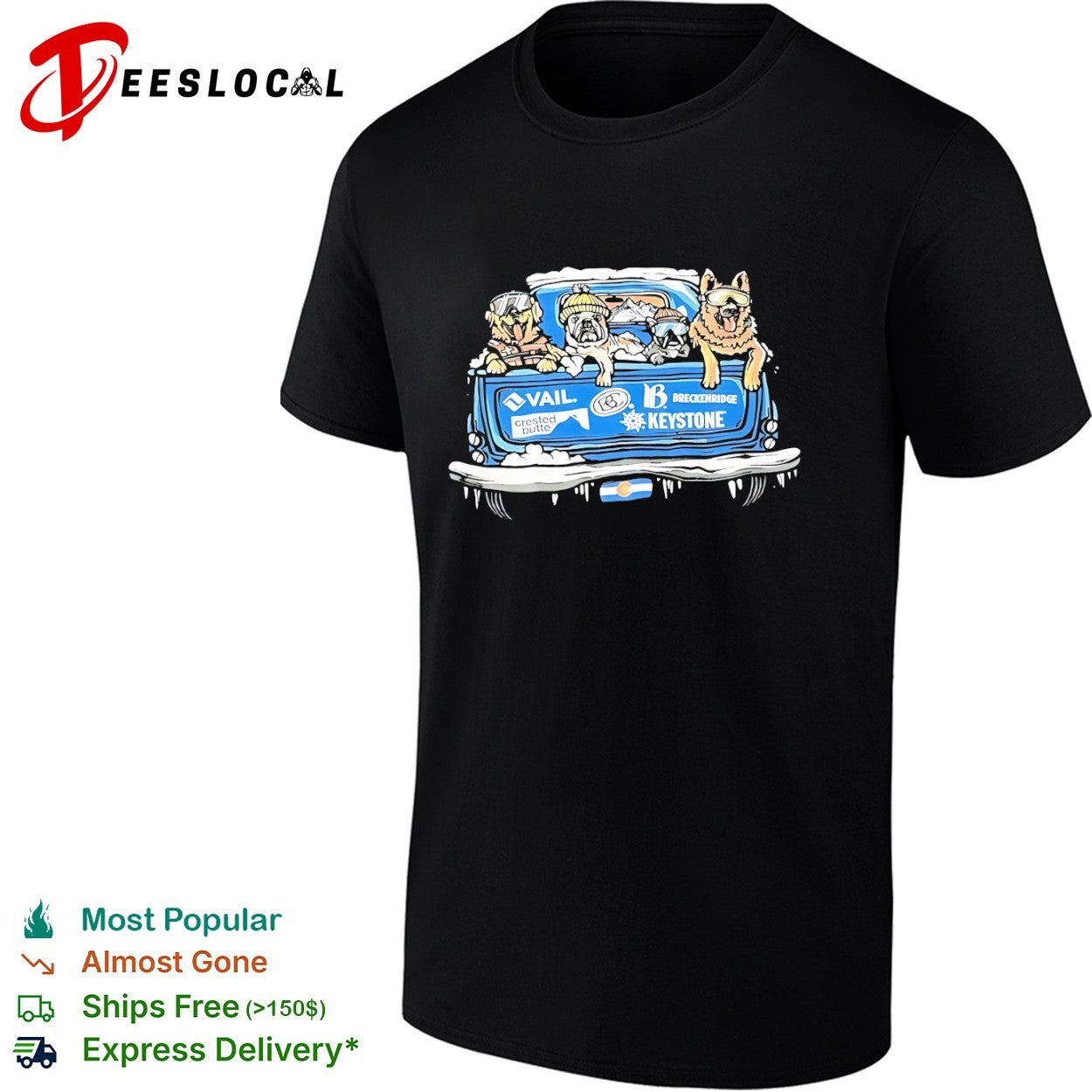 Vail Crested Butte Breckenridge Keystone Dogs Colorado Skiing Adventure shirt