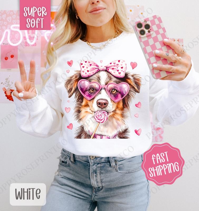 Valentine Australian Shepherd Cute T-Shirts, Hoodie, Sweatshirt