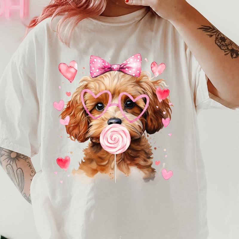 Valentine Cavapoo Dog Shirt ~ Unisex Apparel Relaxed Fit Printed In The USA Clothing Womenswear Casual Comfort Cotton Top...