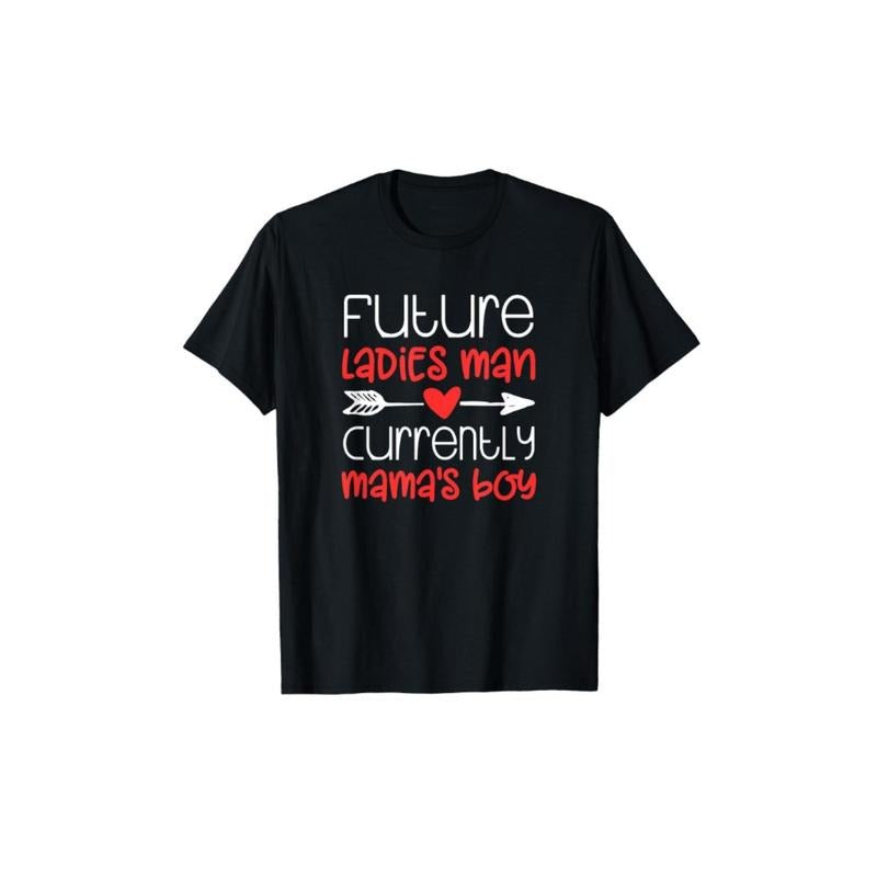 Valentine's Day Boy Cute Ladies Man Mama's Casual 220g Pure Cotton Black T-shirt made in usa Hoodie Sweatshirt