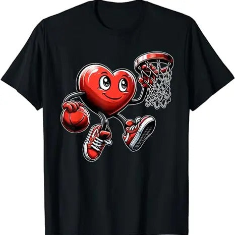 Valentine's Day Heart Basketball Team Player T-Shirt, Hodie and Sweater, T-Shirt Hoodie Sweatshirt | PrintMintTees.com