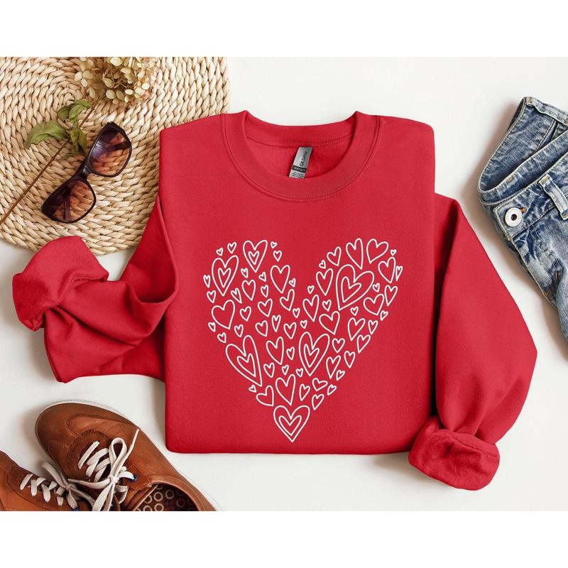 Valentine'S Heart Vintage Crew Neck Love Heart Cupid T-Shirts, Hoodie, Sweatshirt