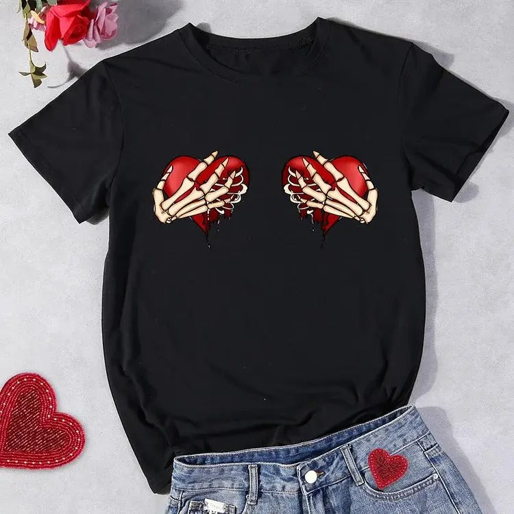 Valentine skeleton heart hands Shirt, Funny Valentine Gift, Religious Couples Sweatshirt, Hodie and Sweater, T-Shirt Hoodie