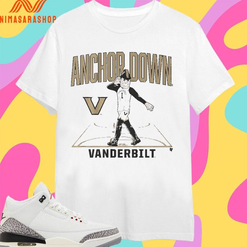 Vanderbilt Commodores Men’s Basketball Anchor Down Vanderbilt Mascot Court Shirts