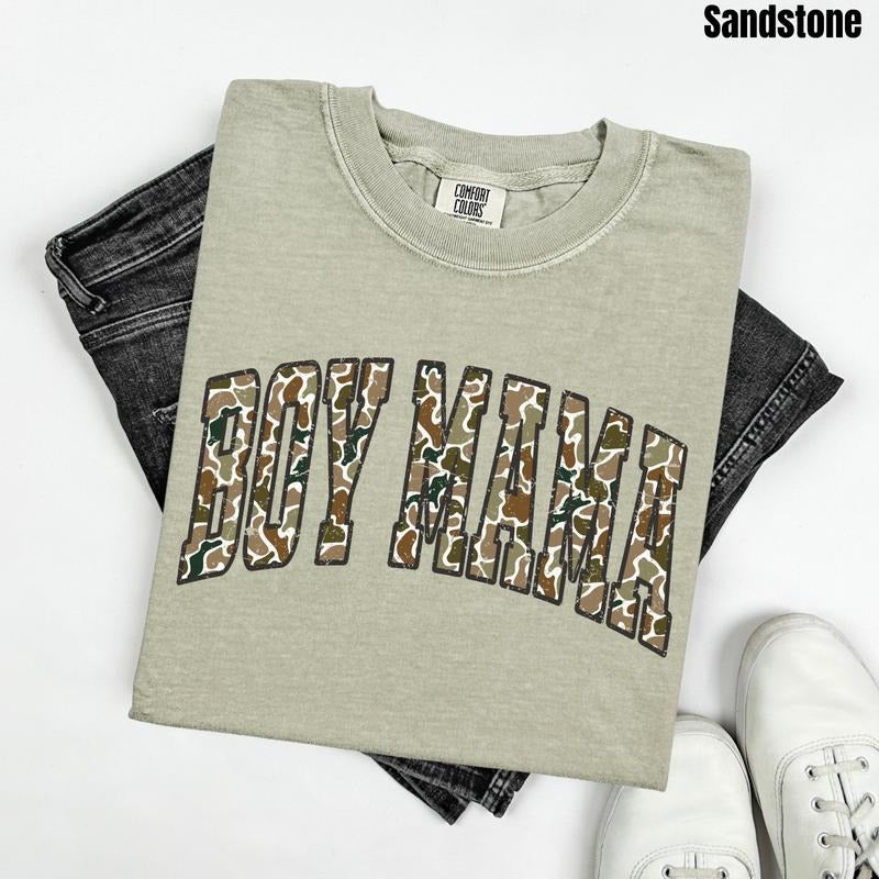 Varsity Camo Boy Mama Comfort Colors T-Shirt 'NLB' Hoodie, Sweatshirt | PrintMintTees.com