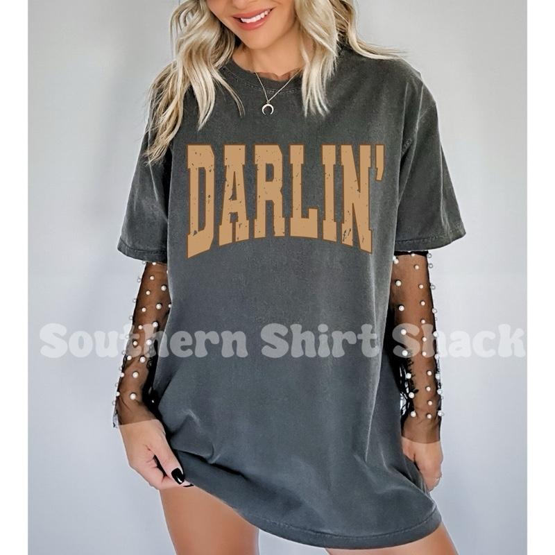 Varsity Darlin T shirt  | Pepper comfort colors t shirt Hoodie Sweatshirt | PrintMintTees.com