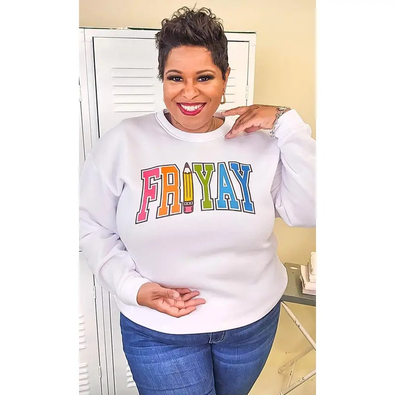 Varsity Fri-Yay Graphic Sweatshirt Shirt Hoodie | PrintMintTees.com