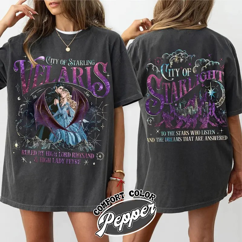 Velaris Acotar Shirt City Starlight Shirt Feyre Rhysand Shirt Night Court Shirt SJM Shirt Bookish Shirt T-Shirts, Hoodie, Sweatshirt
