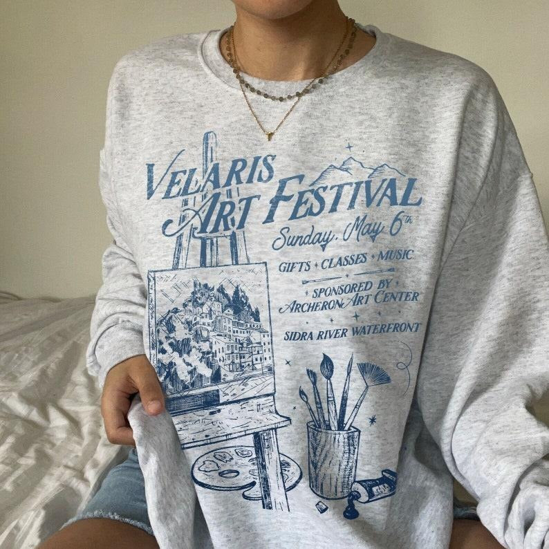 Velaris Art Festival Sweatshirt | ACOTAR Night Court Bookish Sweatshirt Shirt Hoodie | PrintMintTees.com