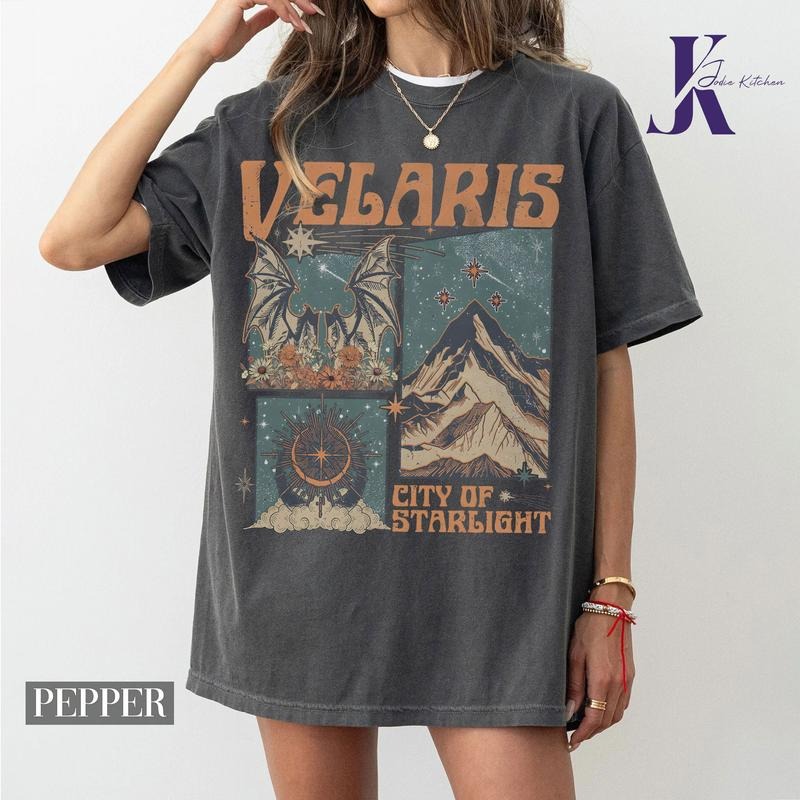 Velaris City of Starlight Acotar Comfort Colors Shirt, The Night Court Shirt, Bookworm Shirt, Court of Thorns and Roses,...