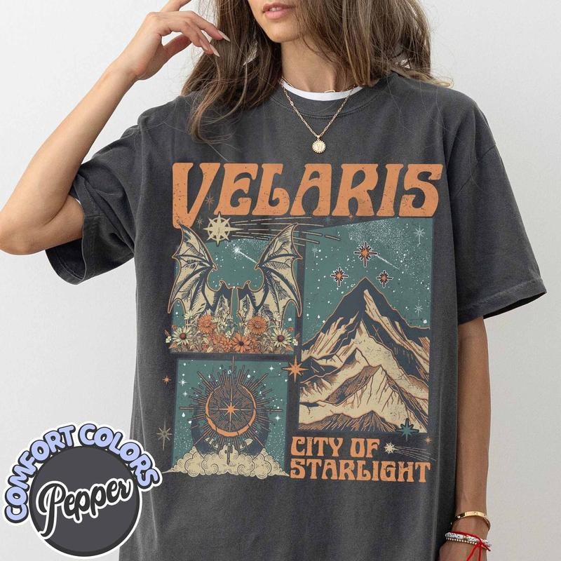 Velaris City Starlight Acotar Night Court Shirt Bookworm Shirt Court Thorns Roses Acotar Shirt T-Shirts, Hoodie, Sweatshirt