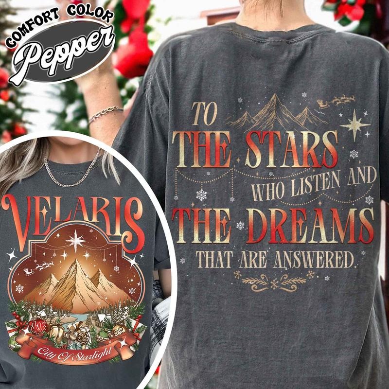 Velaris City Starlight Two Sided Shirt Velaris Shirt Comfort Colors Velaris City Starlight Shirt City Velaris Velaris Shirt T-Shirts, Hoodie, Sweatshirt