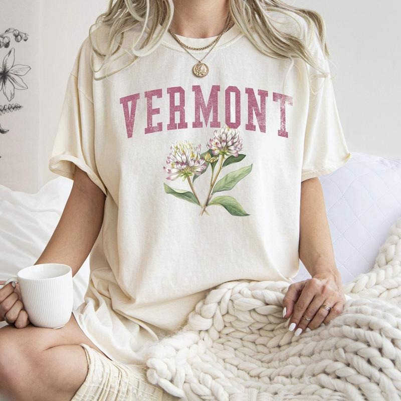 Vermont State Flower Comfort Colors Tshirt, Women's Hoodie Sweatshirt | PrintMintTees.com