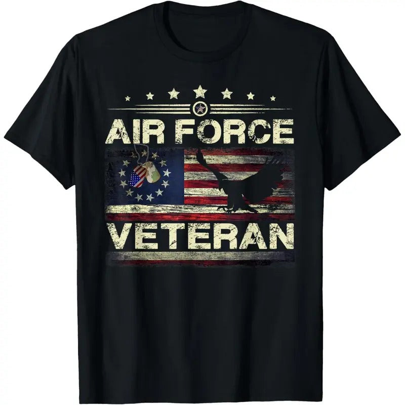 Veteran US Air Force Tshirt - American Betsy Ross Flag T-Shirt made in usa Hoodie Sweatshirt | PrintMintTees.com