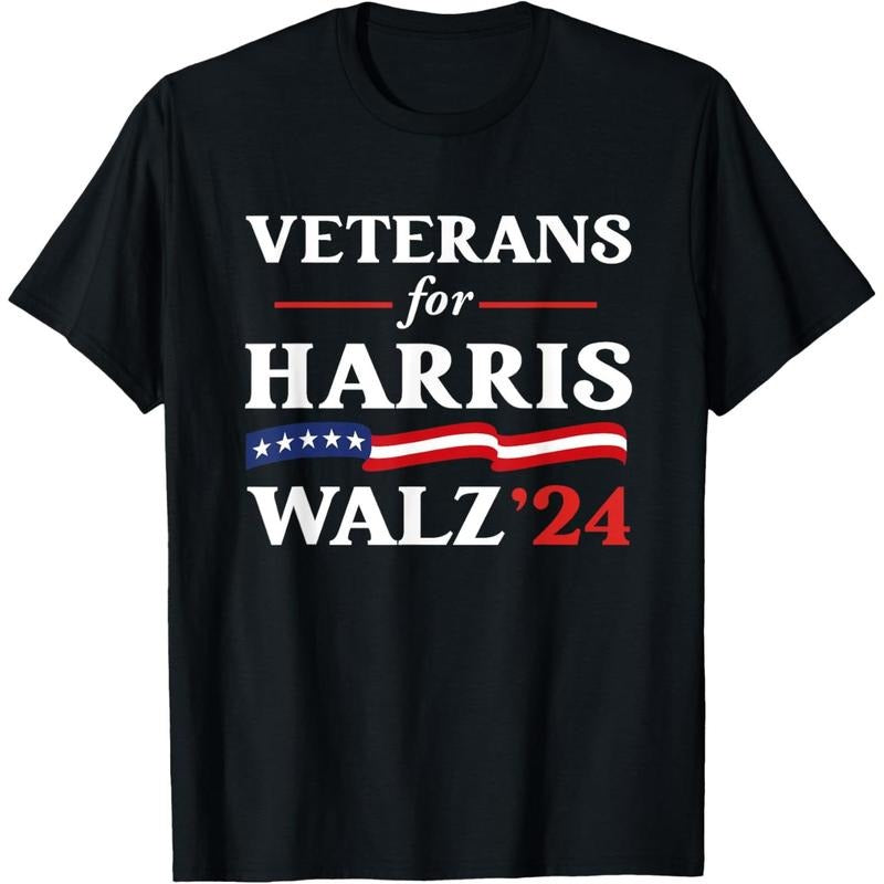 Veterans For Harris Walz 2024 Vote Tim Walz Kamala Harris T-Shirt made in usa Hoodie Sweatshirt | PrintMintTees.com
