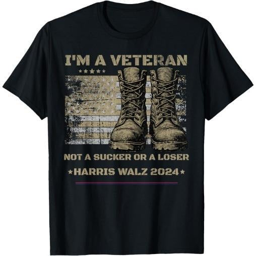 Veterans for Kamala Harris Tim Walz 2024 Election USA Flag T-Shirt white Hoodie Sweatshirt | PrintMintTees.com