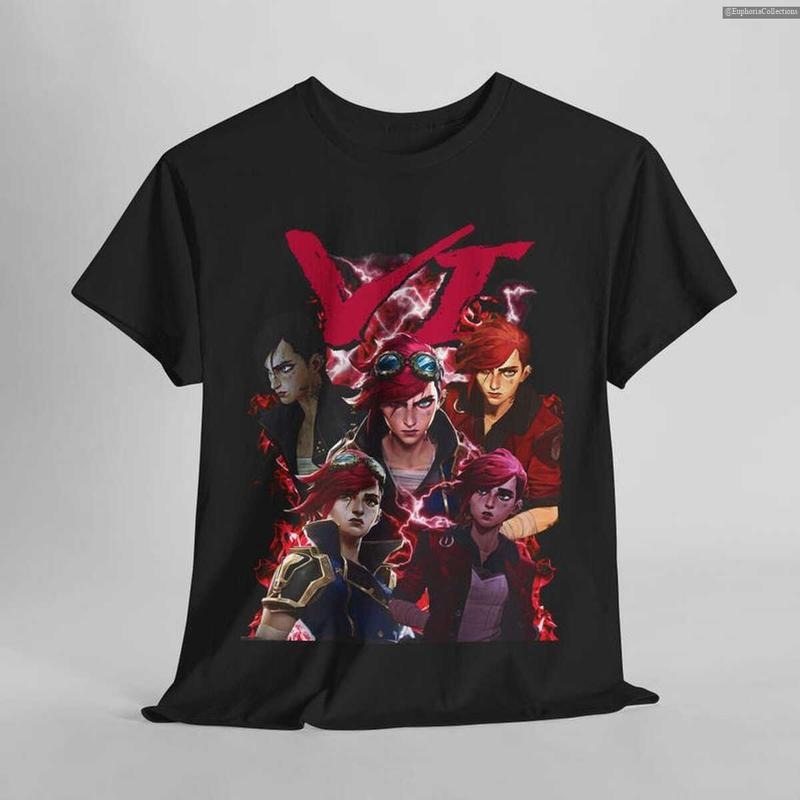 Vi Arcane League of Legends T-Shirt, Unisex Vintage Streetwear Anime Apparel Fan Merch, LOL Fan Gift , Global Trending...