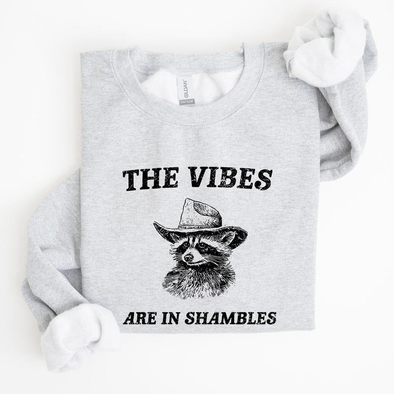 Are Shambles Raccoon Meme Funny Crew Neck Shirt Hoodie Sweatshirt