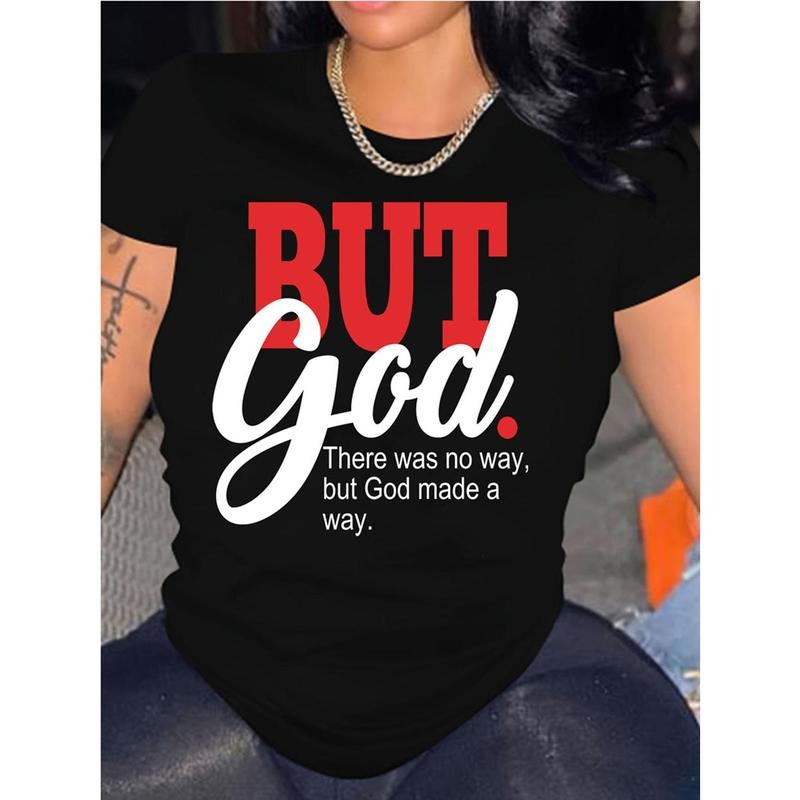 Vibrant Letter Print Crew Neck Short Sleeve T-Shirt - Soft and Breathable Fabric, Relaxed Fit, Casual Wear for Women