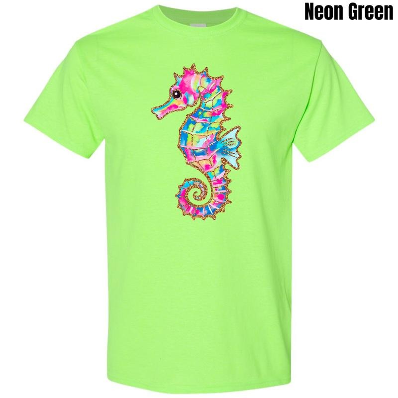 Vibrant Seahorse Gildan Short Sleeve T-Shirt 'NLB' Hoodie Sweatshirt | PrintMintTees.com