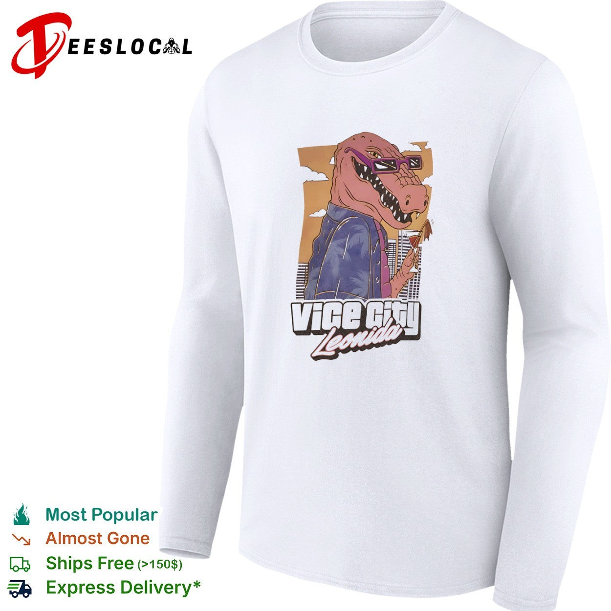 Vice City Leonida crocodile tropical style shirt