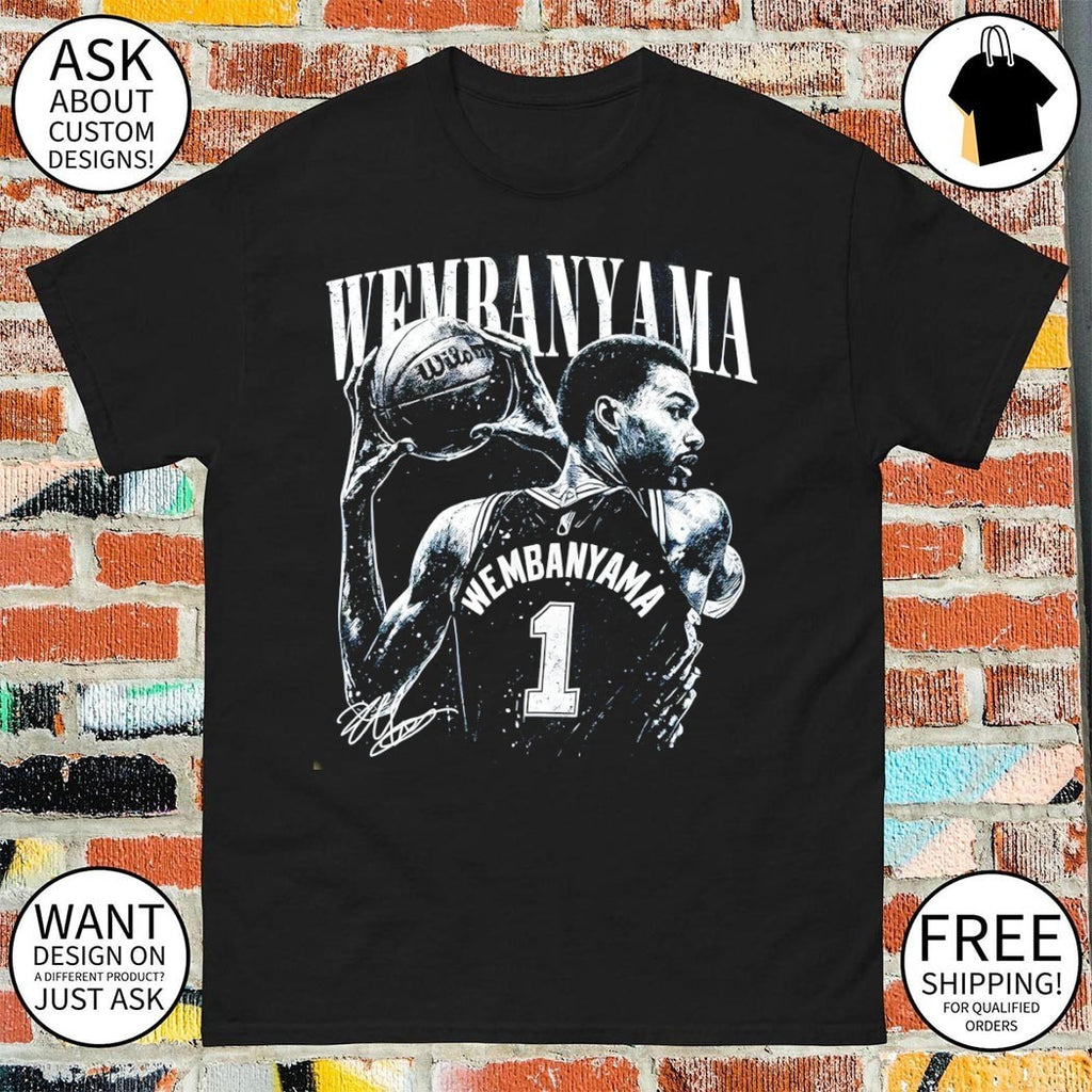 Victor Wembanyama 1 San Antonio Spurs Basketball NBA signature vintage shirt