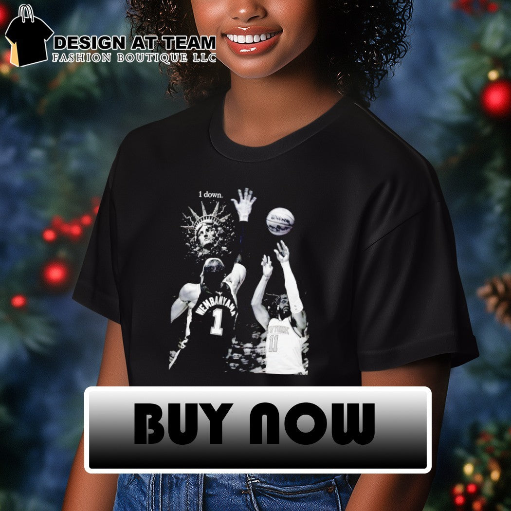 Victor Wembanyama Blocks Jalen Brunson Statue of Liberty 1 Down Spurs vs Knicks 2026 shirt