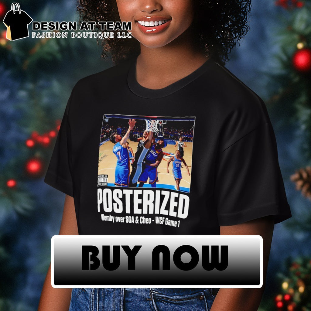 Victor Wembanyama Chet Holmgren Shai Gilgeous-Alexander posterized Wemby over Game 1 2026 shirt