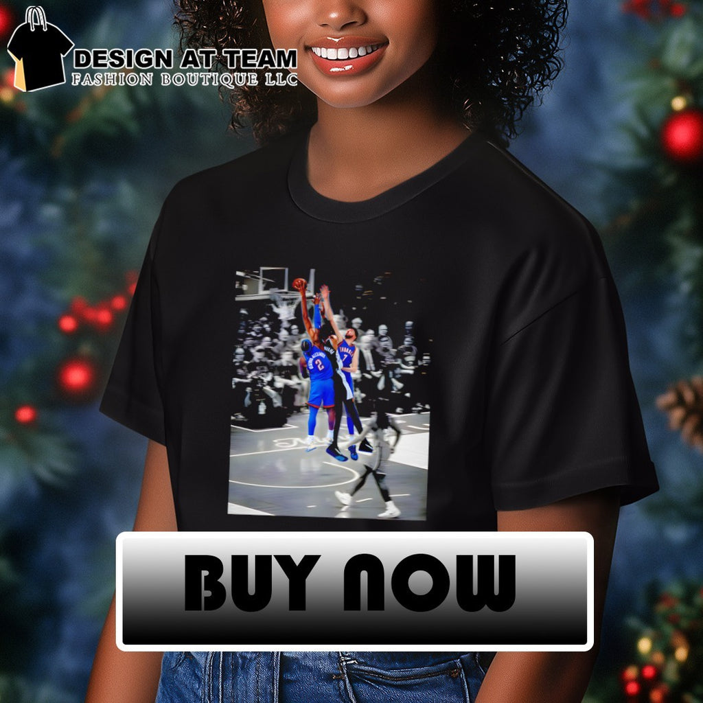 Victor Wembanyama Dunk On Shai Gilgeous-Alexander graphic Basketball photo shirt