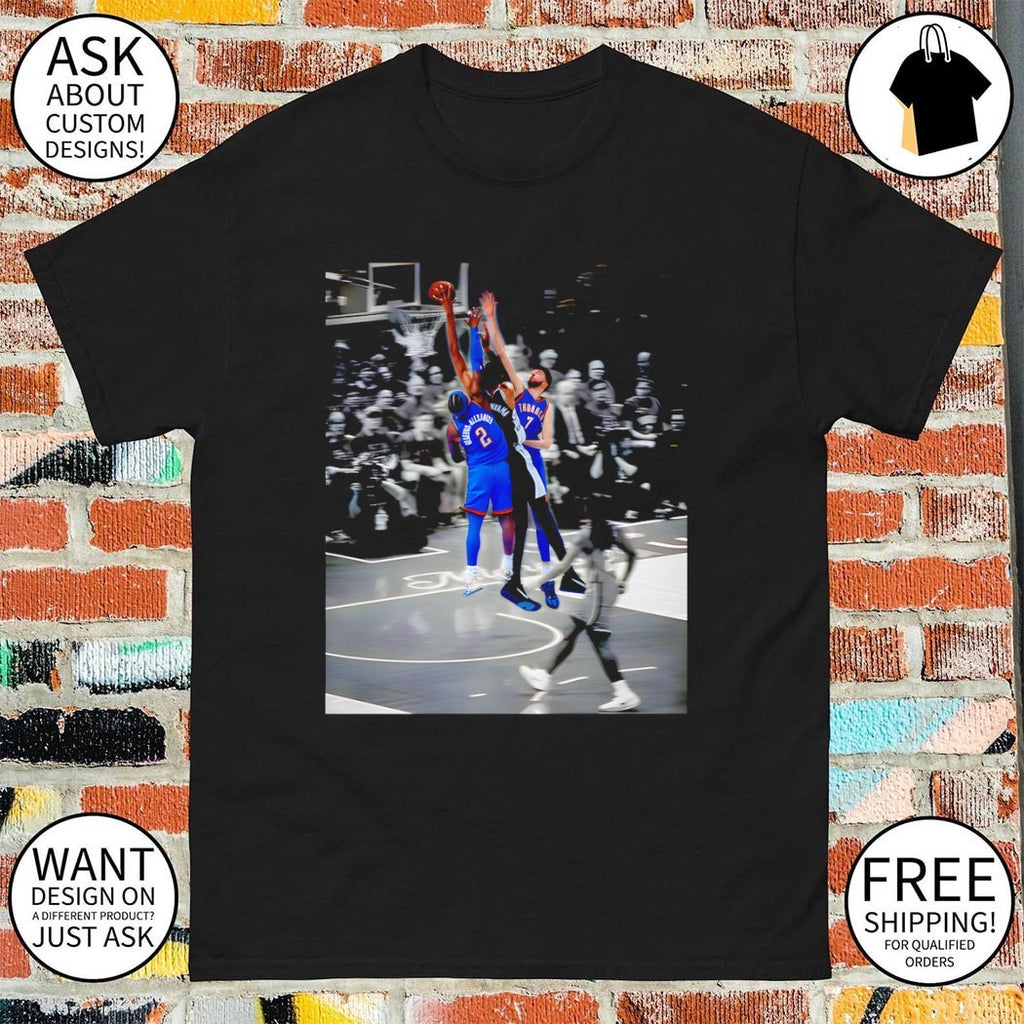 Victor Wembanyama Dunk On Shai Gilgeous-Alexander graphic Basketball photo shirt