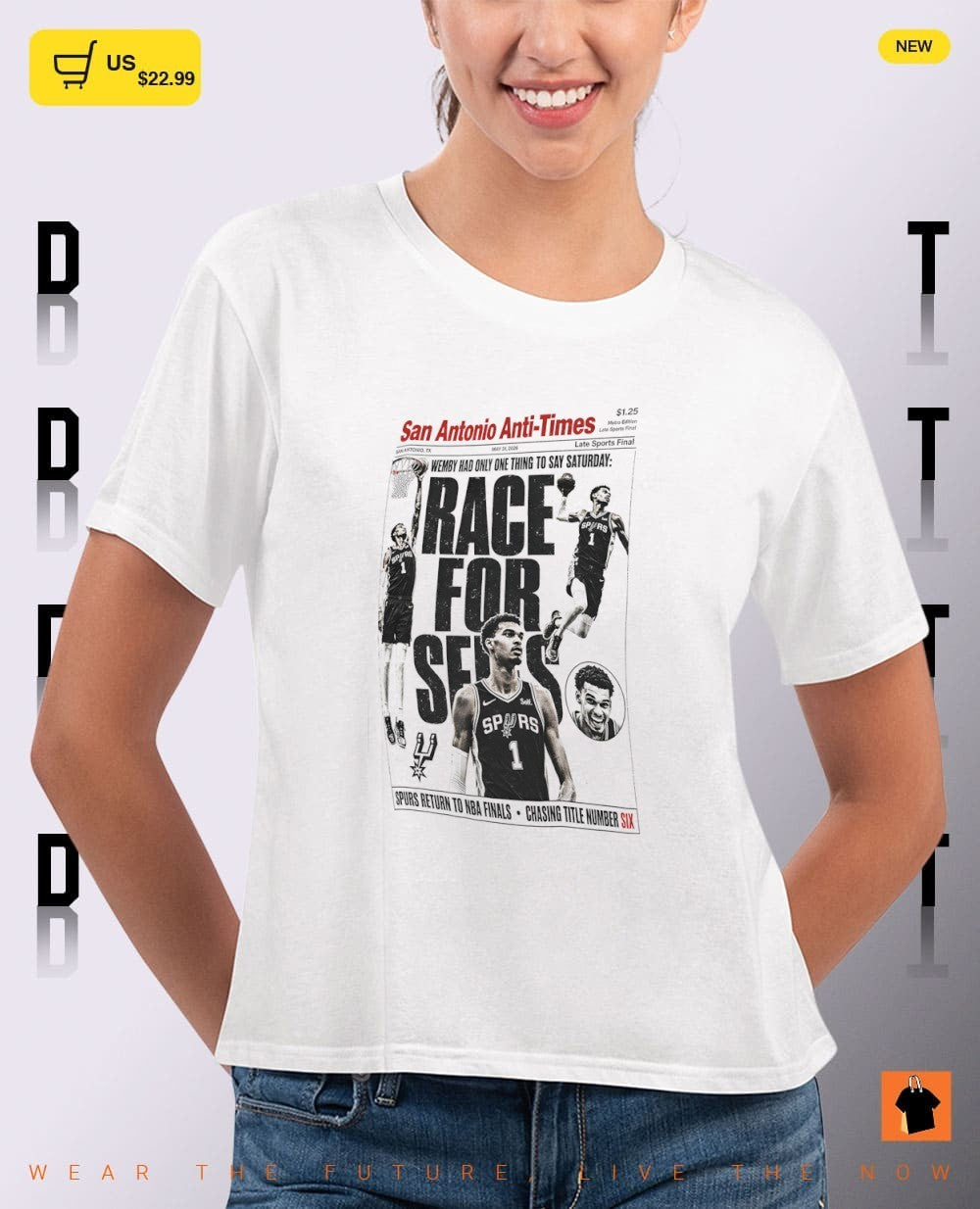 Victor Wembanyama Race for Seis San Antonio Spurs Anti Times 2026 Basketball shirt
