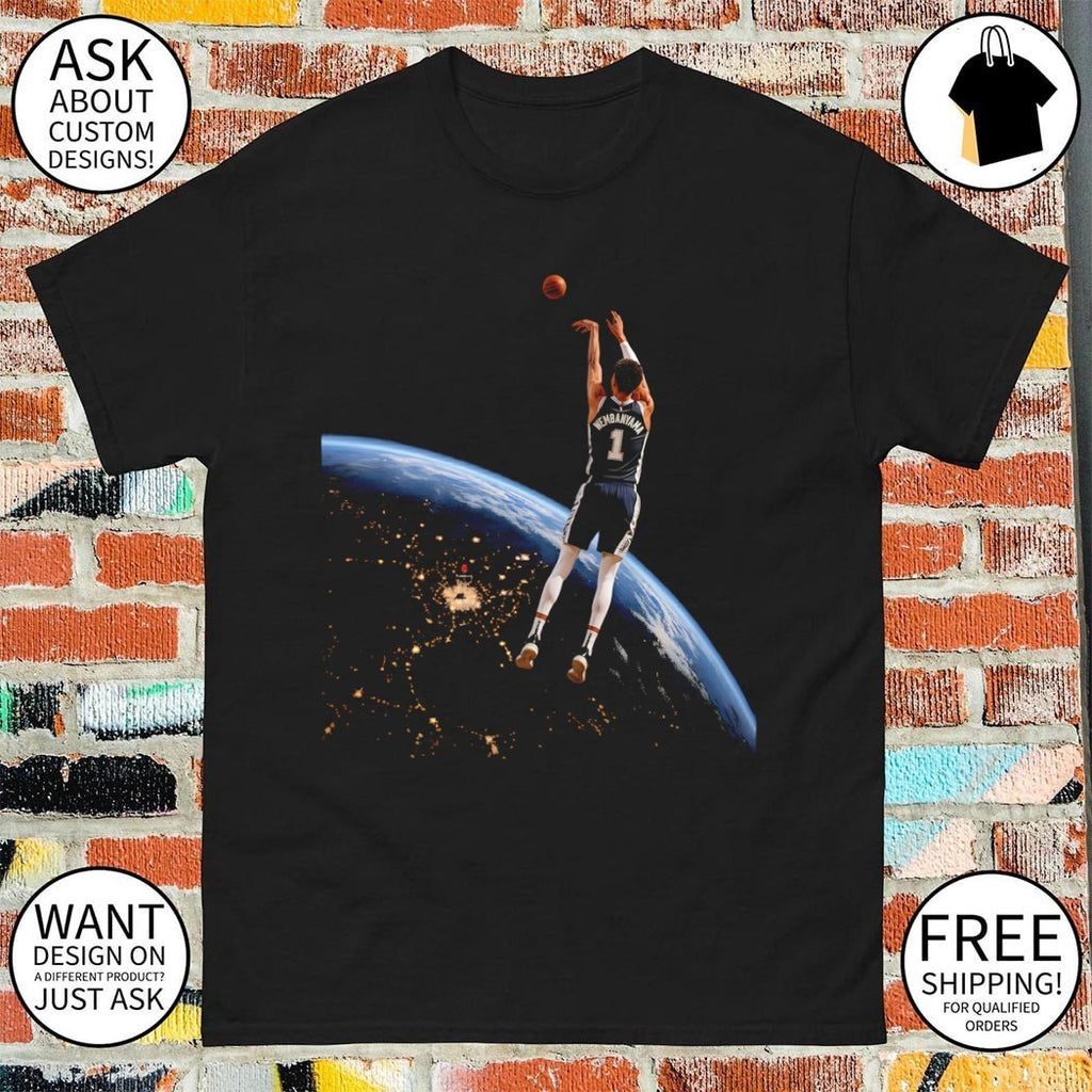 Victor Wembanyama San Antonio Spurs Basketball Player Floating in Space shirt