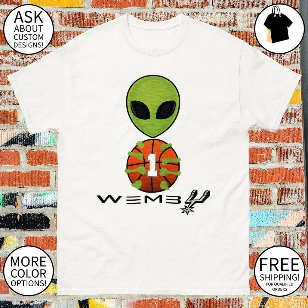 Victor Wembanyama Wemby Alien cartoon San Antonio Spurs Basketball NBA 2026 shirt