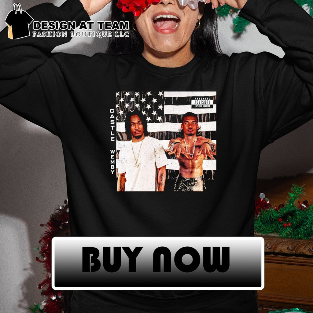 Victor Wembanyama and Stephon Castle San Antonio Spurs Basketball USA flag Parental Advisory Explicit Content shirt