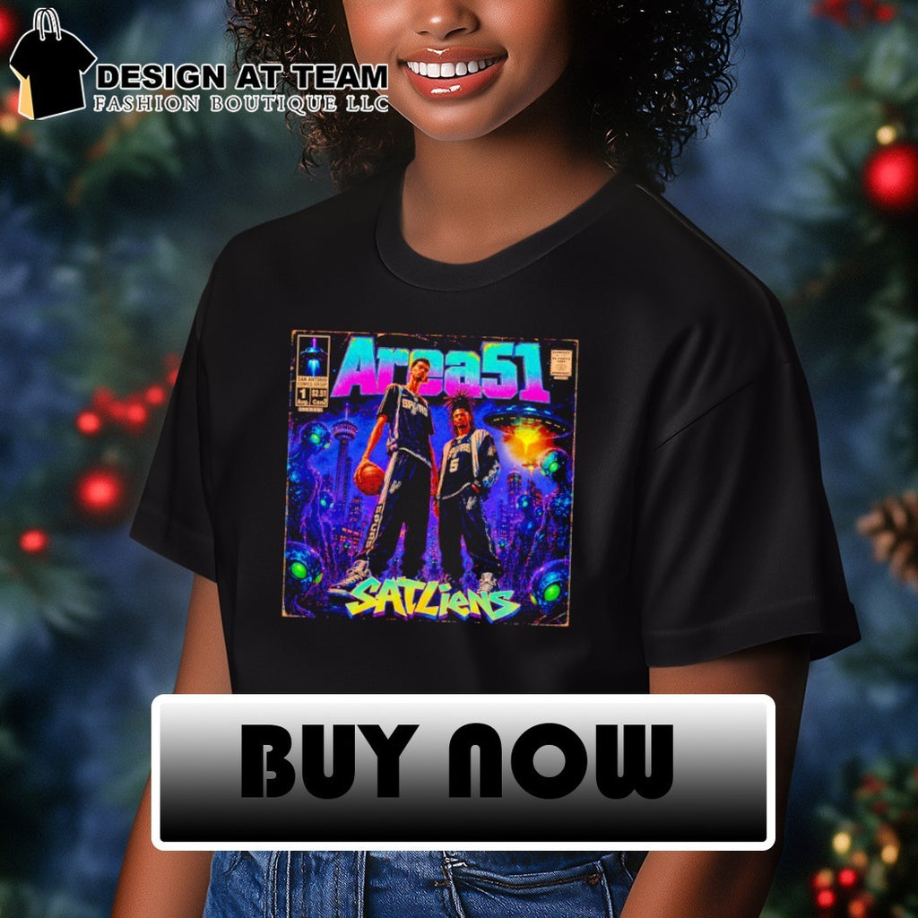 Victor Wembanyama and Stephon Castle Spurs Area 51 Satliens comic poster shirt