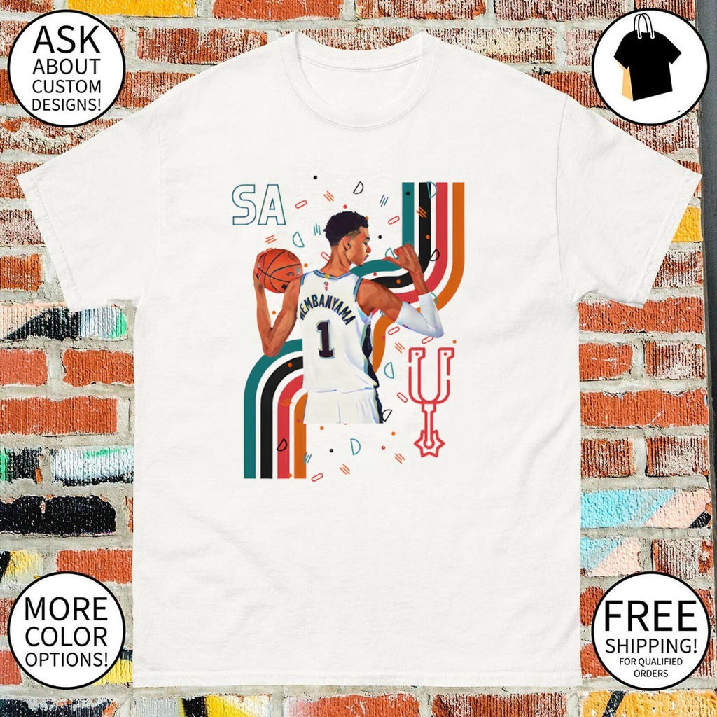 Victor Wembanyama basketball player San Antonio Spurs jersey SA Wembanyama 1 shirt